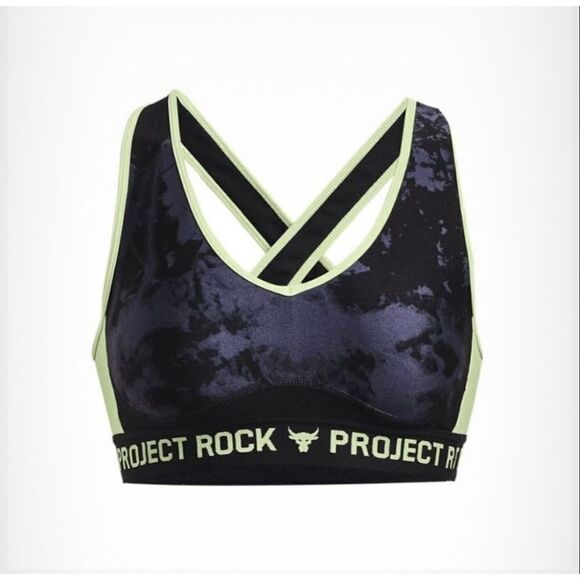 Under Armor M Project Rock Crossback Printed Sports Bra active wear athletic - Picture 1 of 6